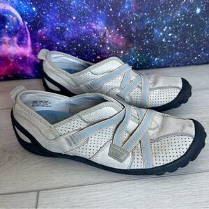 Privo By Clarks Shoes Slip On Leather Criss Cross Sneakers Womens Sz 7.5